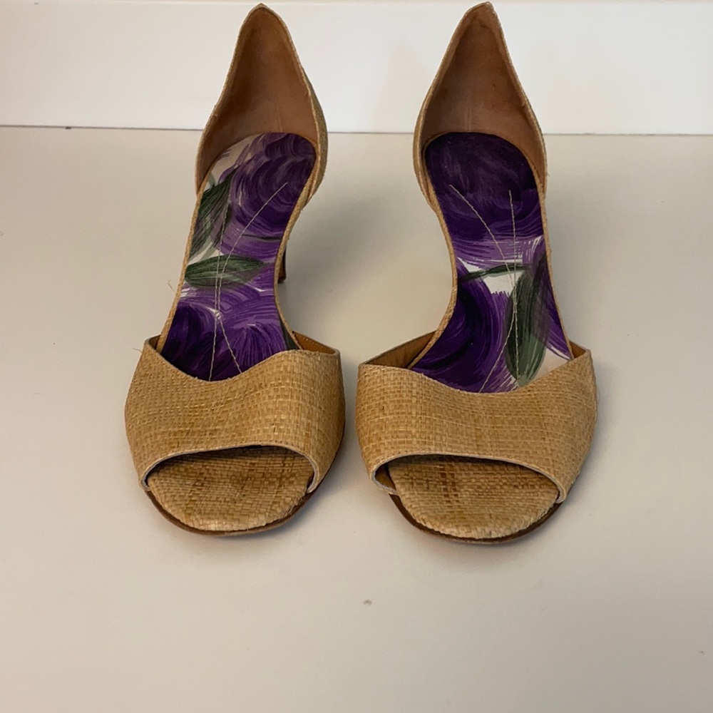 Kate Spade (Size 10) - Straw Heels w/ Floral Soles